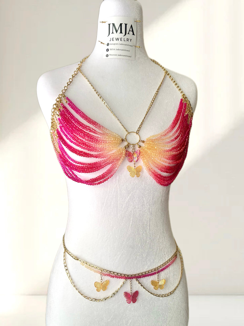 Summer Fairy: Beaded Bralette and Waist Charm Set