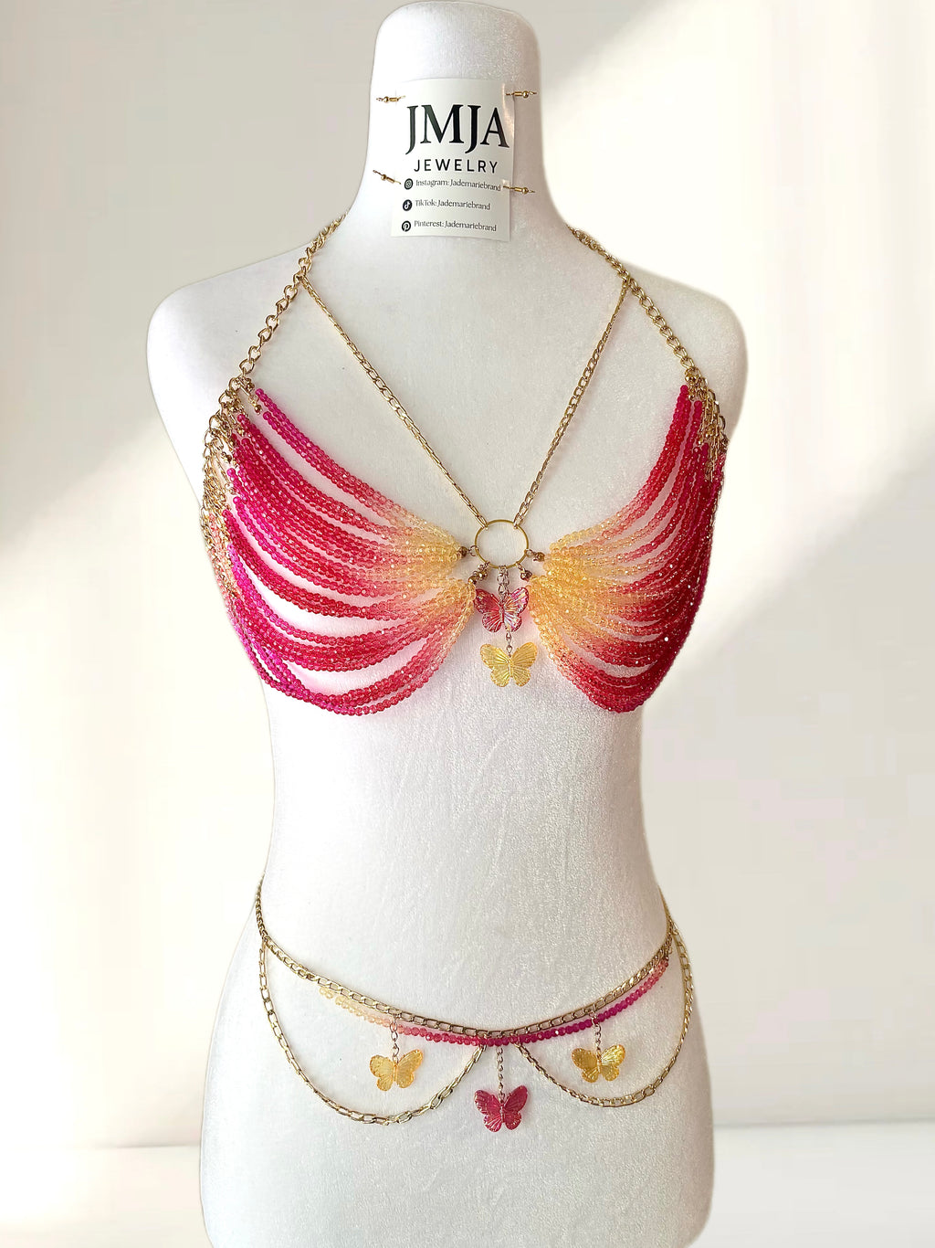 Summer Fairy: Beaded Bralette and Waist Charm Set