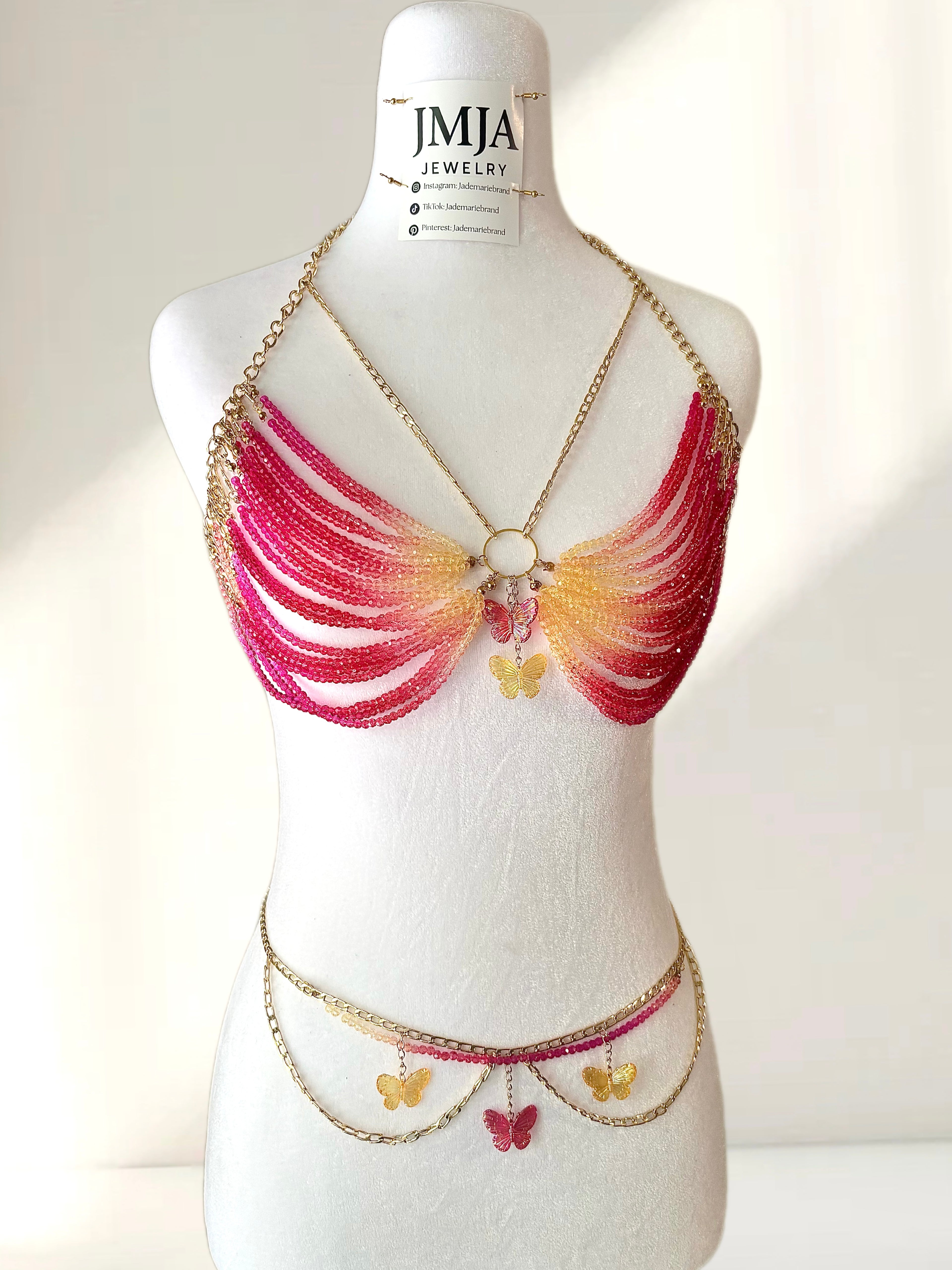 Summer Fairy: Beaded Bralette and Waist Charm Set